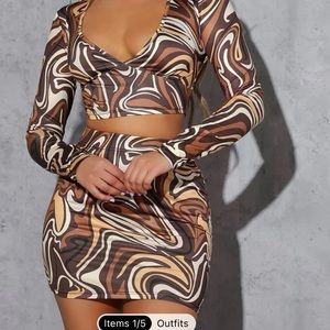 two piece brown set